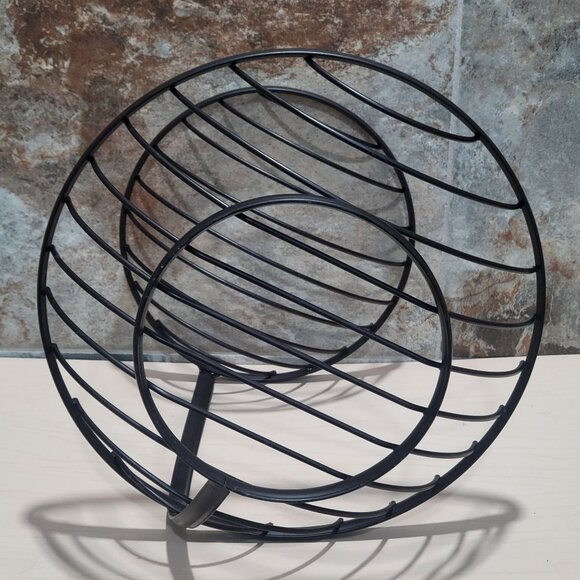 Black Metal 2 Tier Fruit Vegetable Basket Bowl Display Stand - Picture 5 of 11